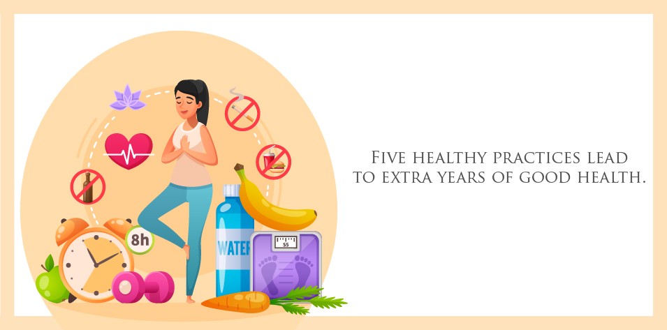 Five healthy practices lead to extra years of good health