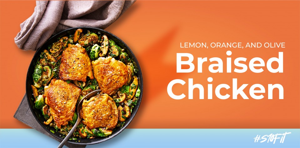 Lemon, Orange, and Olive Braised Chicken