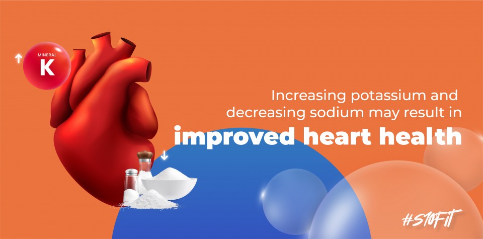 Increasing potassium and decreasing sodium may result in improved heart health